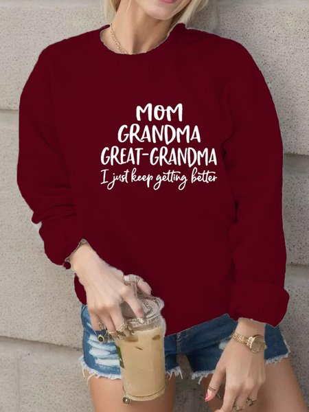 

Loose Text Letters Crew Neck Casual Sweatshirt, Wine red, Sweatshirts & Hoodies