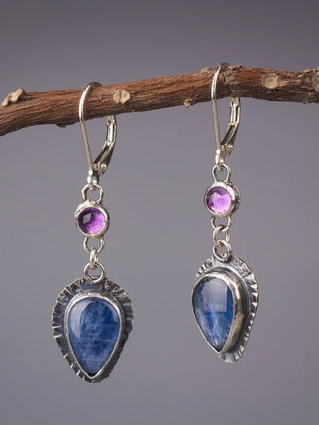 

Vintage Purple Turquoise Earrings, As picture, Earrings