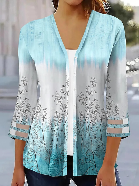 

Wrap Casual Regular Fit Floral Kimono, Blue, Cardigans