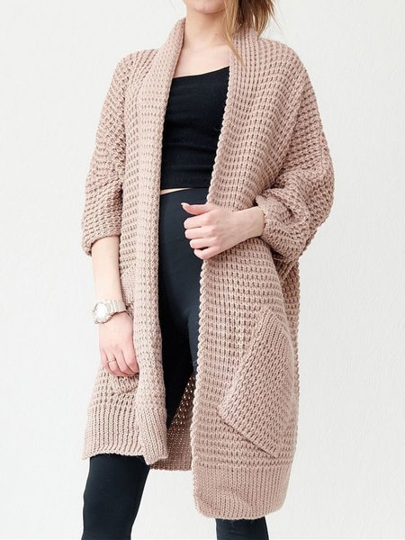 

Loose Others Casual Cardigan, Khaki, Sweaters