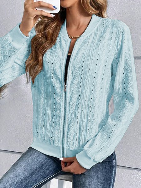 

Others Plain Casual Jacket, Blue, Jackets