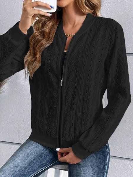 

Others Plain Casual Jacket, Black, Jackets