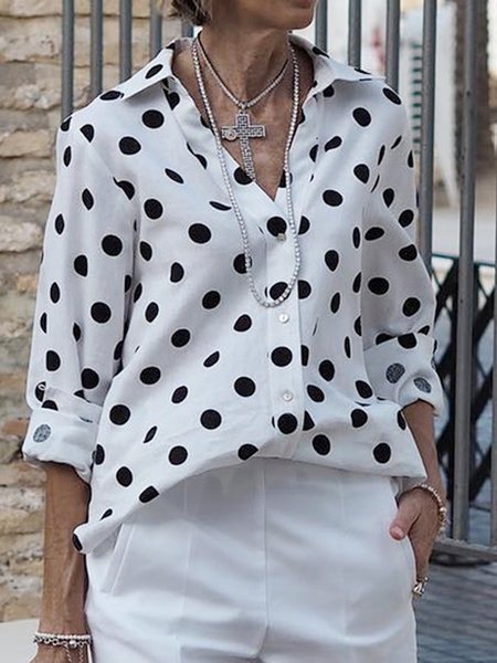 

Urban Shirt Collar Blouse, White, Blouses and Shirts
