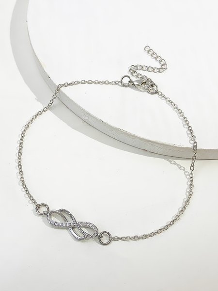 

Women Rhinestone Beach Anklet, Silver, Anklets