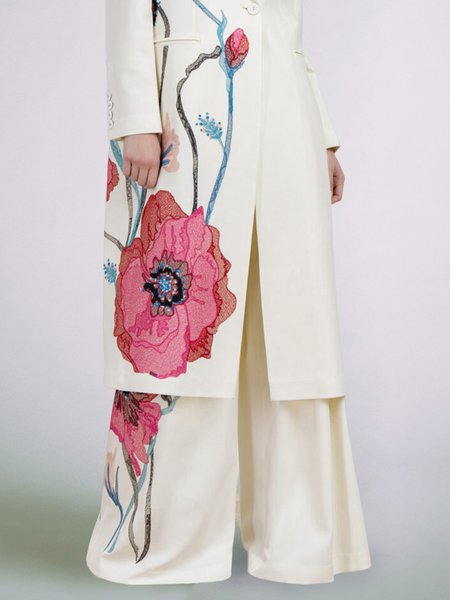 

Elegant Loose Fashion Wide leg Pants, White, Pants