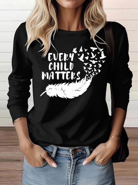 

Casual Jersey Crew Neck Loose T-Shirt, Black, T-Shirts