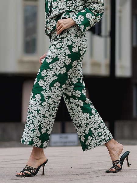 

Urban Ethnic Loose Long Pants Straight pants, Green, Pants