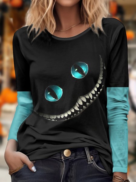 

Casual Loose Halloween T-Shirt, Black, T-Shirts