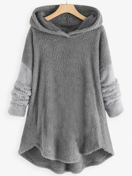 

Fluff/Granular Fleece Fabric Plain Hoodie Casual Hoodie, Gray, Hoodies & Sweatshirts