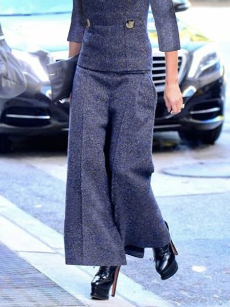 

Daily Urban Plain Regular Fit Fashion Pants, Blue, Pants