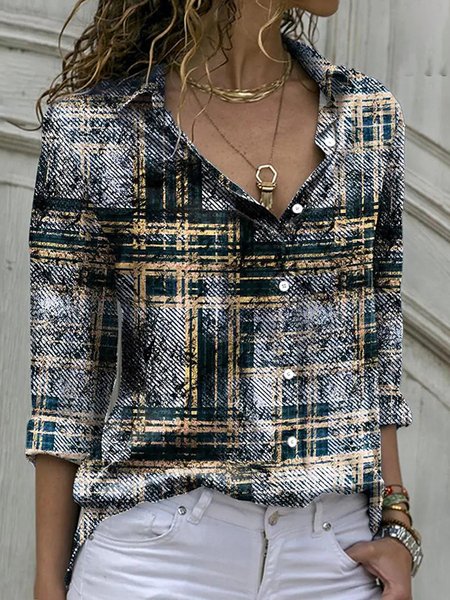 

Loose Casual Printing Blouse, Yellow, Shirts & Blouses