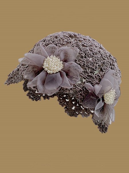 

Elegant Imitation Pearls Applique Knitted Hat, Gray, Hats
