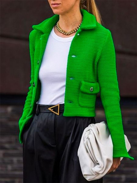 

Plus Size Shawl Collar Long Sleeve Urban Cardigan, Green, Plus Outerwear