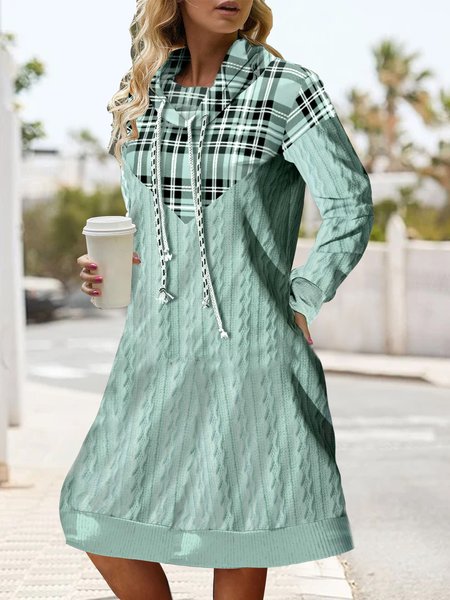 

Casual Plaid Dress, Green, Dresses