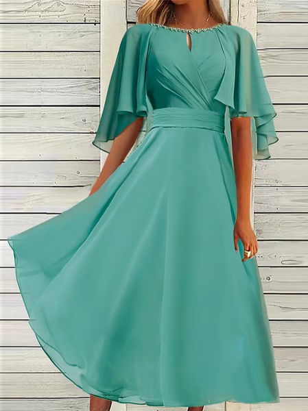 

Crew Neck Beaded Elegant Dress With No, Green, Party Dresses