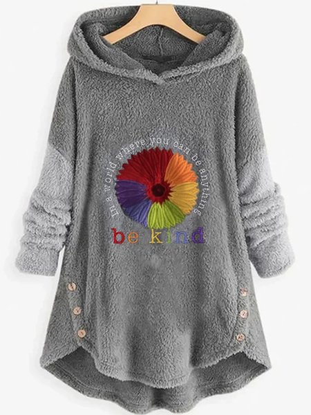 

Plus size Hoodie Casual Text Letters Hoodie, Gray, Hoodies&Sweatshirts