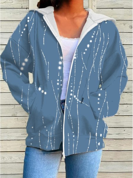 

Abstract Graphic Hoodie Casual Zipper Jacket, Blue, Jackets