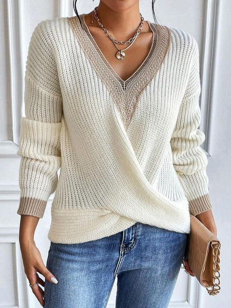 

Loose Wool/Knitting Casual Sweater, Apricot, Sweaters