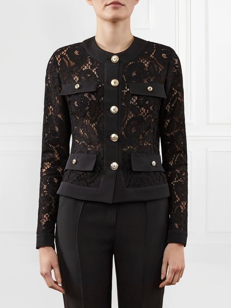 

Regular Fit Plain Crew Neck Blouse, Black, Blouses and Shirts