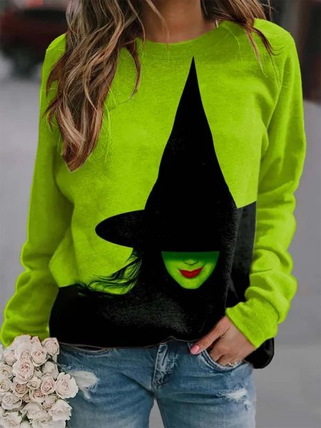 

Casual Loose Color Block Crew Neck Sweatshirt, Green, Hoodies&Sweatshirts