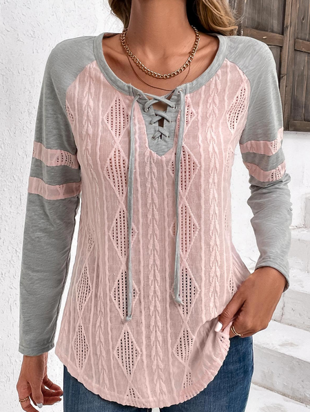 

Women Plain Crew Neck Casual Long Sleeve T-shirt, Orange, Long Sleeves