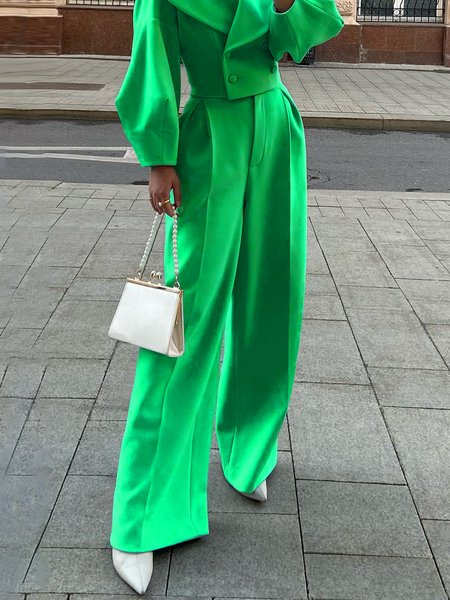 

Urban Plain Regular Fit Pants, Green, Pants