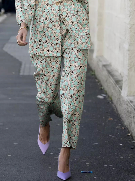 

Urban Geometric Loose Fashion Long Pants Straight pants, Green, Pants