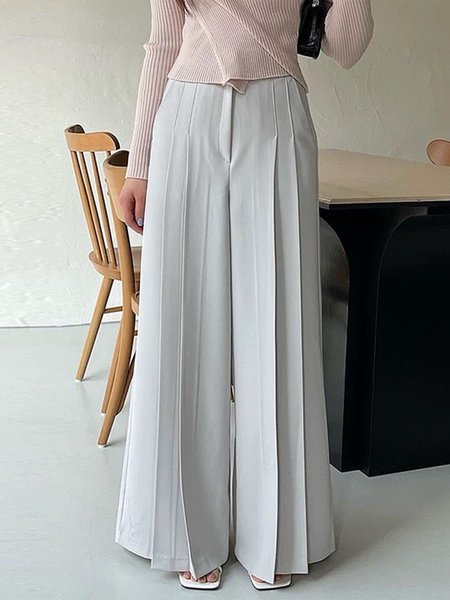 

Plain Urban Regular Fit Fashion Pants, Gray, Pants