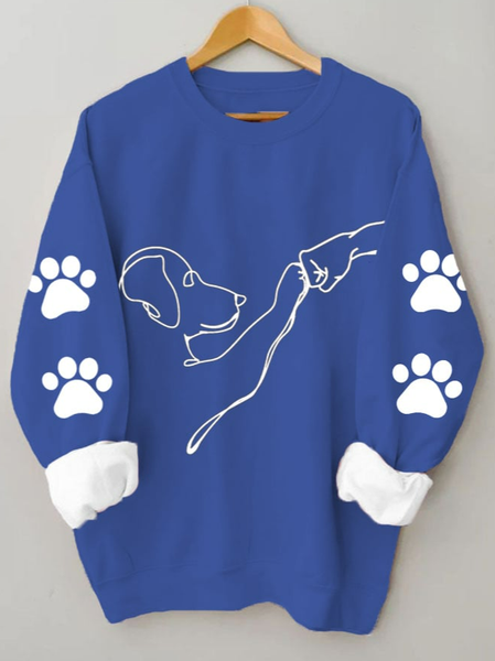 

Casual Regular Fit Crew Neck Dog Sweatshirt, Blue, Sweatshirts & Hoodies