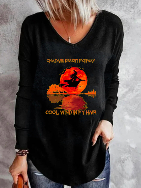 

Loose Casual Halloween Crew Neck T-Shirt, Color4, T-Shirts