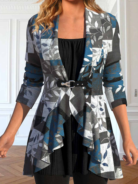 

Leaf Square Neck Loose Casual Shirt, Blue, Shirts & Blouses