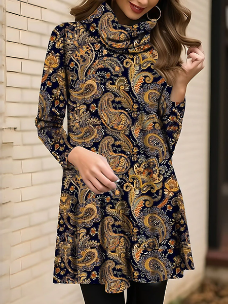 

Cashew Flowers Casual Loose Dress, Brown, Dresses