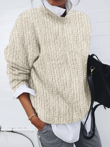 

Casual Cotton-Blend Sweatshirt, Apricot, Hoodies & Sweatshirts