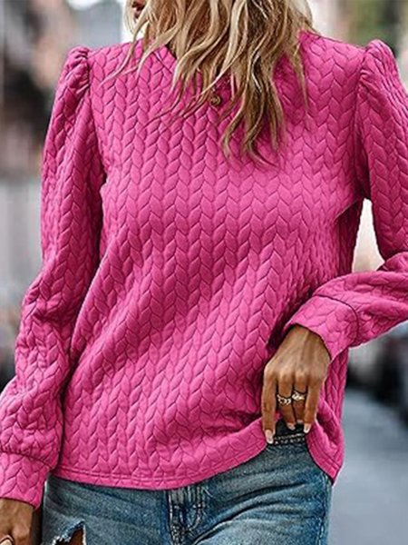 

Casual Plain Loose Sweatshirt, Rose, Sweatshirts & Hoodies