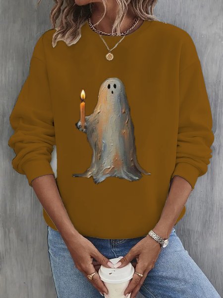 

Women's Halloween Crew Neck Spooky Sweatshirt, Brown, Sweatshirts & Hoodies