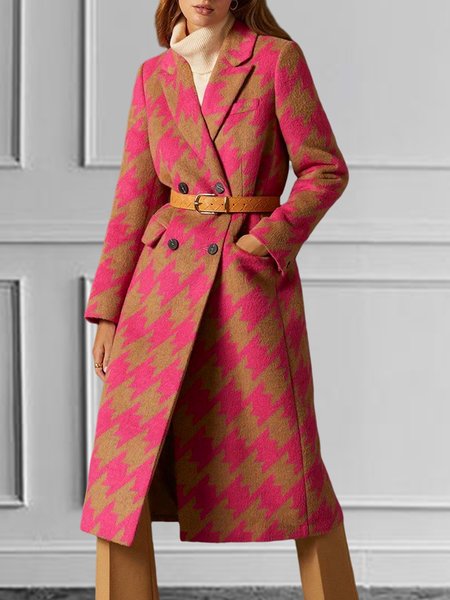 

Long Sleeve Regular Fit Urban Lapel Collar Coat, Light brown, Coats