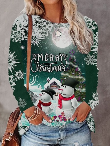 

Crew Neck Christmas Casual T-Shirt, Color8, Hoodies&Sweatshirts