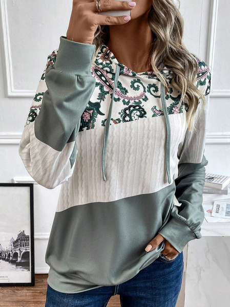 

Loose Casual Ethnic Hoodie, Green, Sweatshirts & Hoodies