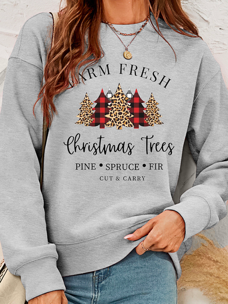 

Crew Neck Casual Christmas Sweatshirt, Light gray, Sweatshirts & Hoodies