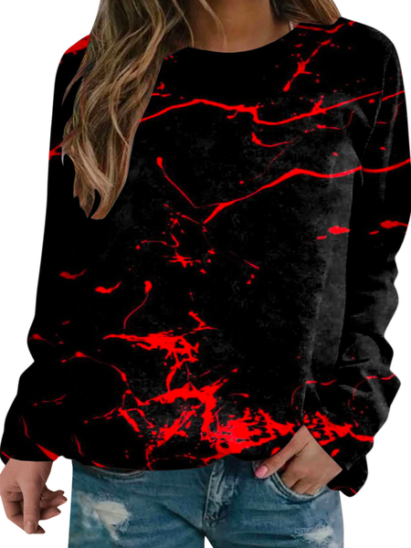 

Loose Casual Color Block Crew Neck Sweatshirt, Black, Hoodies&Sweatshirts