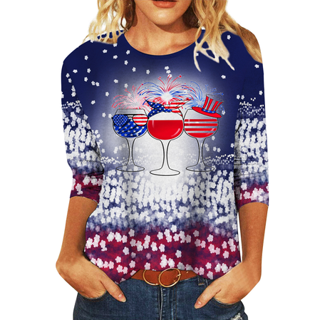 

Casual Crew Neck Christmas T-Shirt, Color11, T-Shirts