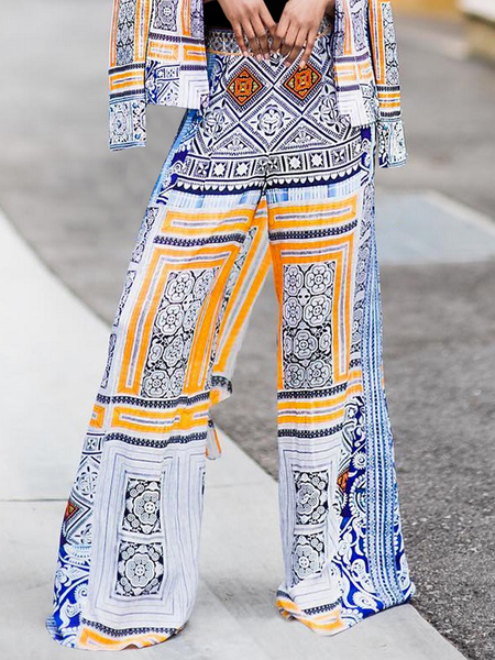 

Loose Ethnic Urban Fashion Long Pants Wide leg pants, As picture, Pants