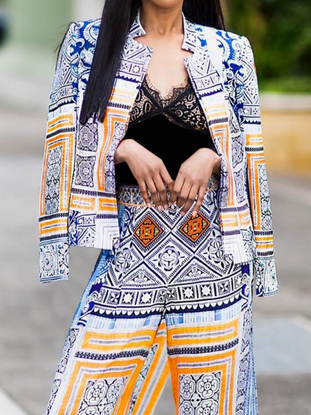 

Loose Others Elegant Long Sleeve Ethnic Jacket, As picture, Jackets