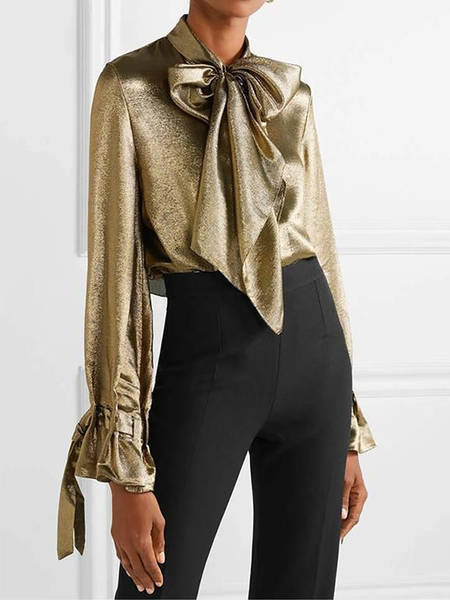

Plain Long Sleeve Urban Others Loose Blouse, Golden, Blouses and Shirts