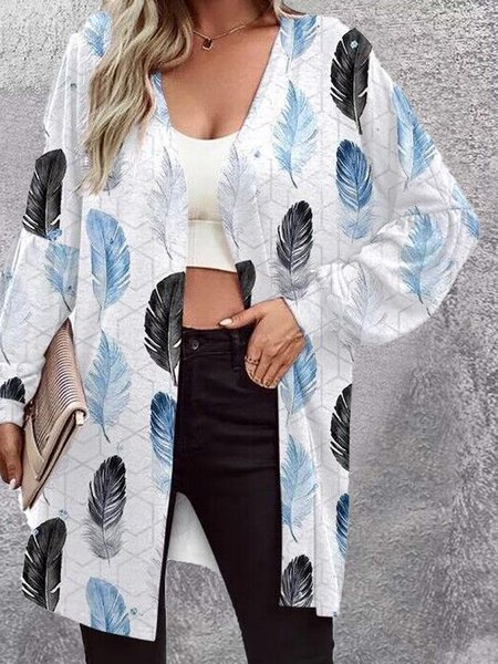 

Printing Casual Kimono, Black, Cardigans