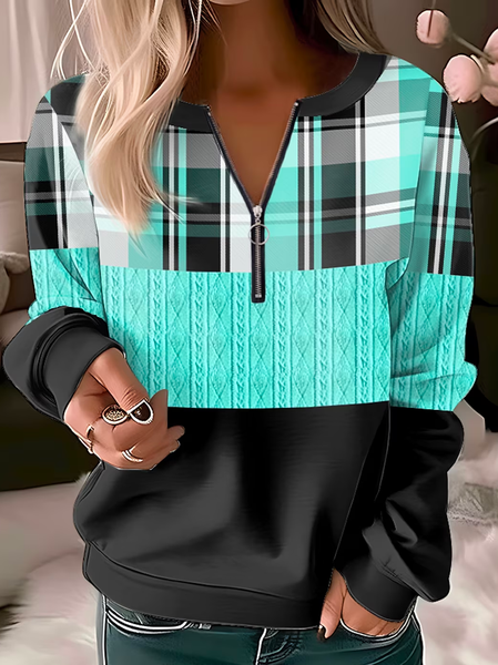 

Casual Color Block V Neck Sweatshirt, Green, Sweatshirts & Hoodies