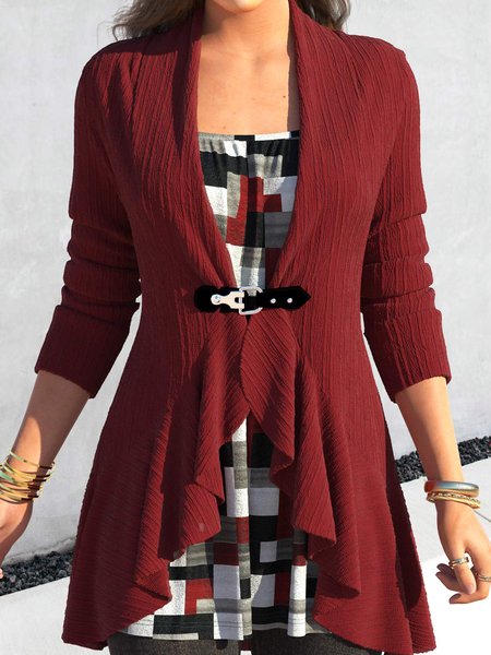

Regular Fit Casual Color Block Shirt, Red, Shirts & Blouses