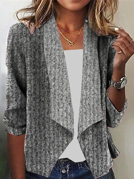

Casual Cross Neck Loose Plain Kimono, Gray, Cardigans