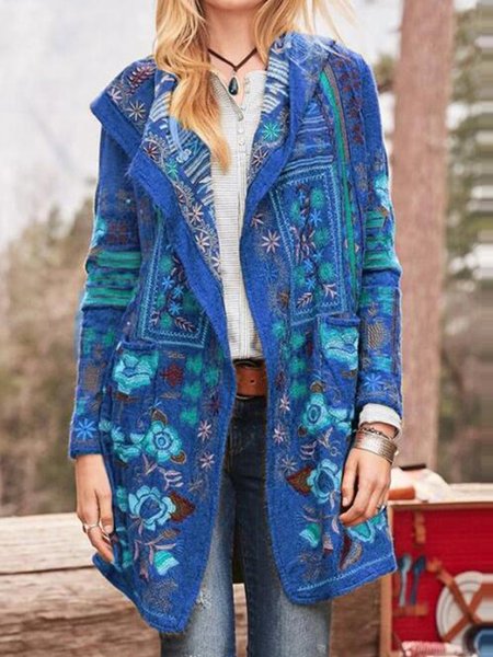 

Ethnic Ethnic Loose Coat, Blue, Jackets& Coats