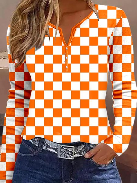 

Casual Jersey T-Shirt, Orange, Long sleeves